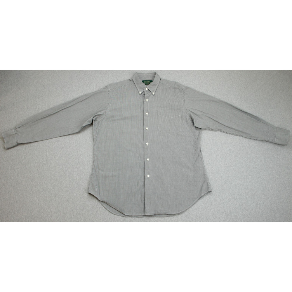 Lauren Ralph Lauren Shirt Mens 16 - 34/35 Gingham 100% Cotton Button Down